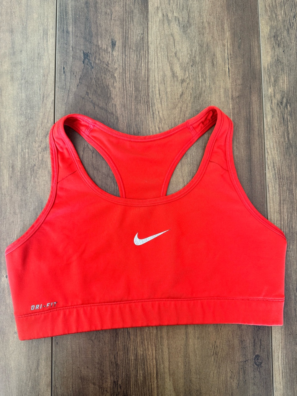Nike Red Orange Womens Sports Bra DriFit Medium Y2K era